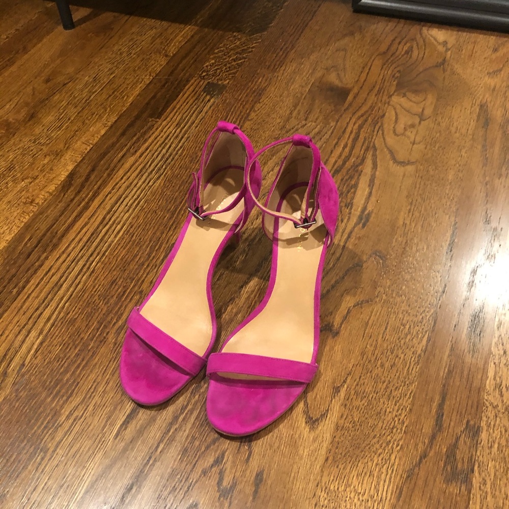Halogen pink suede open toe kitten heels 8.5